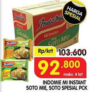 Promo Harga INDOMIE Mi Kuah Soto Mie, Soto Spesial per 40 pcs 70 gr - Superindo