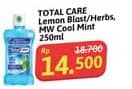 Promo Harga Total Care Mouthwash Lemon Herbs, Cool Mint 250 ml - Alfamidi
