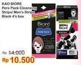 Promo Harga BIORE Pore Pack Black, Cleaning Strips 4 pcs - Indomaret