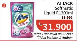 Promo Harga ATTACK Detergent Liquid Matic 1200 ml - Alfamidi