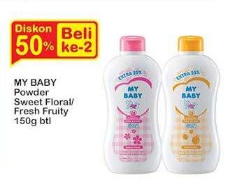 Promo Harga My Baby Baby Powder Sweet Floral, Fresh Fruity 150 gr - Indomaret