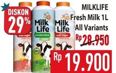 Promo Harga Milk Life Fresh Milk All Variants 1000 ml - Hypermart