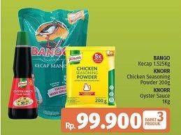 Promo Harga BANGO Kecap Manis 1525ml + KNORR Chicken Powder 200gr + KNORR Oyster Sauce 1000gr  - LotteMart