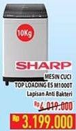 Promo Harga SHARP ES-M1000T Mesin Cuci Top Load 10 kg - Hypermart