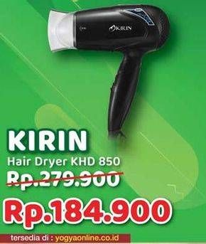 Promo Harga KIRIN Hair Dryer KHD-850  - Yogya