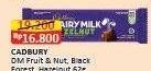 Promo Harga Cadbury Dairy Milk Fruit Nut, Black Forest, Hazelnut 62 gr - Alfamart