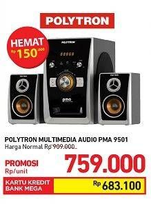 Promo Harga POLYTRON PMA 9501 | Multimedia Audio 35 Watt  - Carrefour