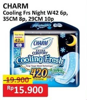 Promo Harga Charm Extra Comfort Cooling Fresh Wing 42cm, Wing 35cm, Wing 29cm 6 pcs - Alfamart