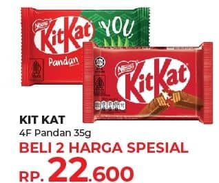 Promo Harga Kit Kat Chocolate 4 Fingers Pandan 35 gr - Yogya