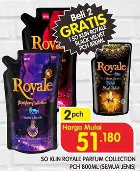 Promo Harga SO KLIN Royale Parfum Collection All Variants per 2 pouch 800 ml - Superindo