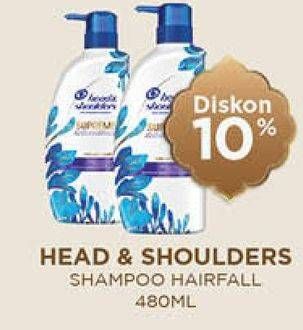 Promo Harga HEAD & SHOULDERS Supreme Shampoo Anti-Hairfall 480 ml - Guardian