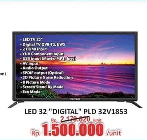 Promo Harga Polytron PLD 32V1853 Digital LED TV  - Hari Hari