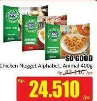 Promo Harga SO GOOD Chicken Nugget Alphabet, Animal 400 gr - Hari Hari