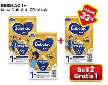 Promo Harga Bebelac Susu Formula Cair 1+ Plain 105 ml - Indomaret