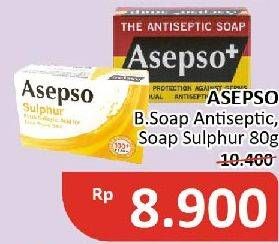 Promo Harga Asepso Antiseptic Bar Soap Sulphur, Antiseptic  - Alfamidi