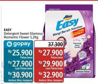 Promo Harga Attack Easy Detergent Powder Sweet Glamour, Romantic Flowers 1200 gr - Alfamidi