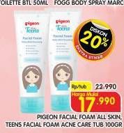 Promo Harga Pigeon Teens Facial Foam Daily Mild Cleansing, Acne Care 100 gr - Superindo