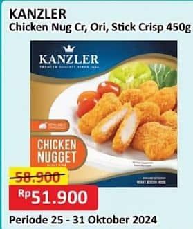 Promo Harga Kanzler Chicken Nugget Crispy, Original, Stick Crispy 450 gr - Alfamart