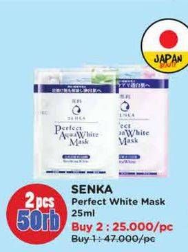 Promo Harga Senka Perfect Aqua White Mask 25 ml - Watsons