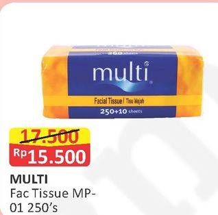Promo Harga MULTI Facial Tissue MP01 250 pcs - Alfamart
