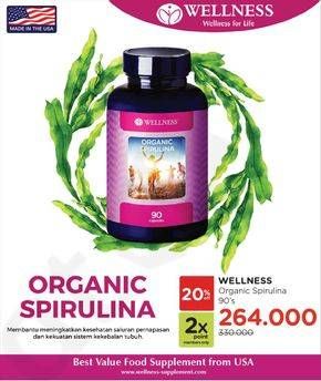 Promo Harga WELLNESS Organic Spirulina 90 pcs - Watsons