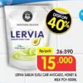 Promo Harga Lervia Sabun Cair Susu  Plus Avocado, Plus Honey 400 ml - Superindo