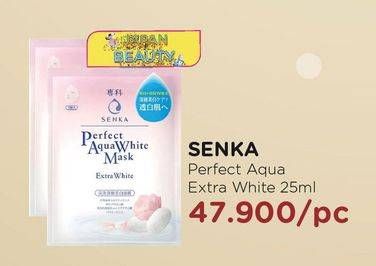 Promo Harga SENKA Perfect Aqua White Mask Extra White 25 ml - Watsons
