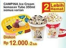 Promo Harga CAMPINA Ice Cream Cake Series Strawberry Cheese Cake, Tiramisu 350 ml - Indomaret