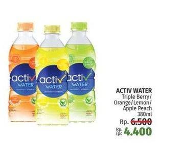 Promo Harga ACTIV WATER Minuman Isotonik + Multivitamin Triple Berry, Jeruk, Lemon, Apple-Peach 380 ml - LotteMart