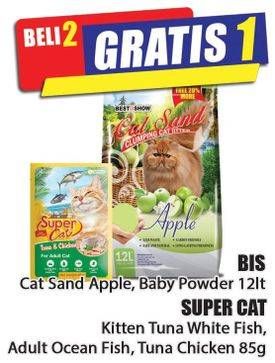 Promo Harga BIS Cat Sand 12Ltr/SUPER CAT Makanan Kucing 85gr  - Hari Hari