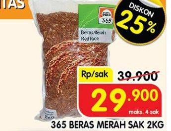 Promo Harga 365 Beras Merah 2000 gr - Superindo