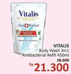 Promo Harga VITALIS Body Wash Antibacterial 450 ml - Alfamidi