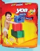 Promo Harga YOA Baby Diapers Pants L20  - Yogya