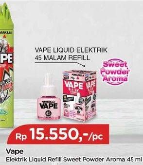 Promo Harga Fumakilla Vape Elektric Liquid Reffil Sweet Powder 45H 45 ml - TIP TOP