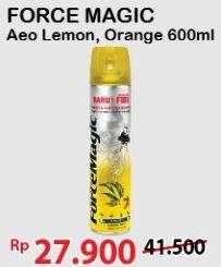 Promo Harga FORCE MAGIC Insektisida Spray Lemon, Orange 600 ml - Alfamart
