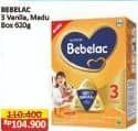 Promo Harga Bebelac 3 Susu Pertumbuhan Madu, Vanila 620 gr - Alfamart