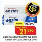 Promo Harga ENZIM Pasta Gigi Fresh Mint, Classic Mild 124 gr - Superindo