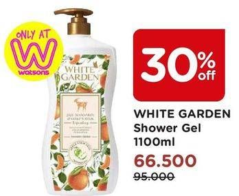 Promo Harga WHITE GARDEN Shower Cream 1100 ml - Watsons