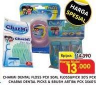 Promo Harga CHARMI Dental Floss 50m/ Floss & Pick 30s/ Dental Pick Brush 3s  - Superindo
