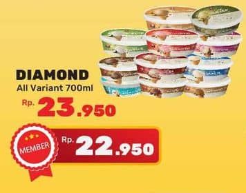 Promo Harga Diamond Ice Cream All Variants 700 ml - Yogya