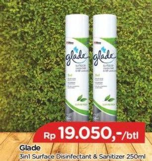 Promo Harga GLADE Surface Disinfectant & Air Sanitizer 250 ml - TIP TOP