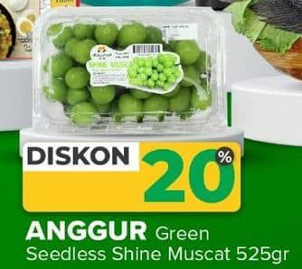 Promo Harga Anggur Shine Muscat Green Seedless 525 gr - Yogya