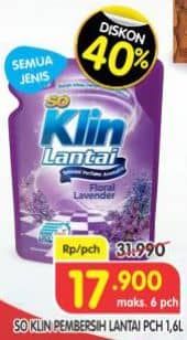 Promo Harga So Klin Pembersih Lantai All Variants 1600 ml - Superindo