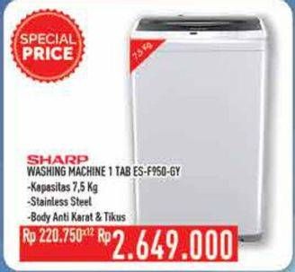 Promo Harga SHARP ES-F950P-GY | Washing Machine  - Hypermart