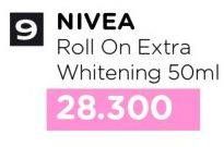 Promo Harga Nivea Deo Roll On Extra Whitening 50 ml - Watsons