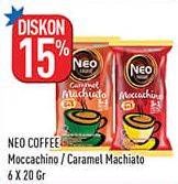 Promo Harga Neo Coffee 3 in 1 Instant Coffee Moccachino, Caramel Machiato per 6 pcs 20 gr - Hypermart