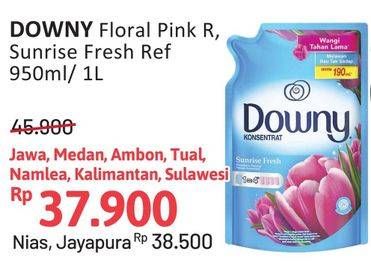 Promo Harga Downy Pewangi Pakaian Floral Pink, Sunrise Fresh 1000 ml - Alfamidi