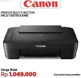 Promo Harga Canon Pixma G3770 - Printer Ink Tank/Canon E410 Printer   - COURTS