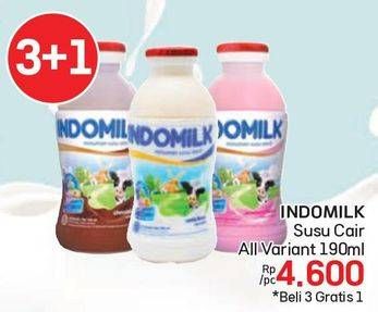Promo Harga Indomilk Susu Cair Botol All Variants 190 ml - LotteMart