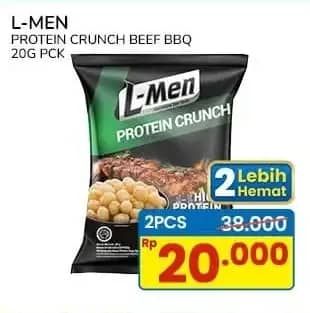 Promo Harga L-men Protein Crunch BBQ Beef 20 gr - Indomaret